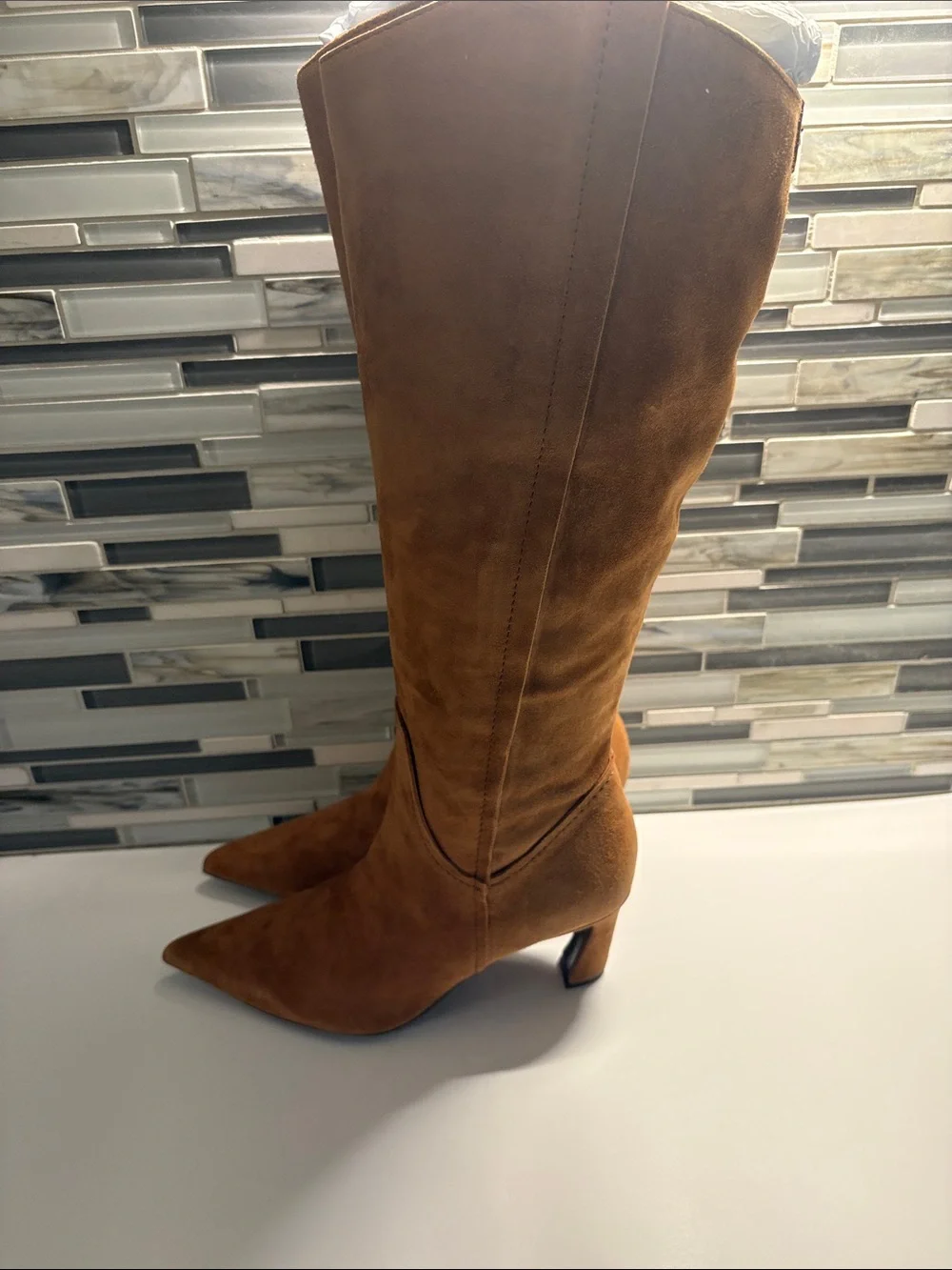 Naturalizer Emily Women's Over-the-Knee Pointed Suede Boots - Chestnut